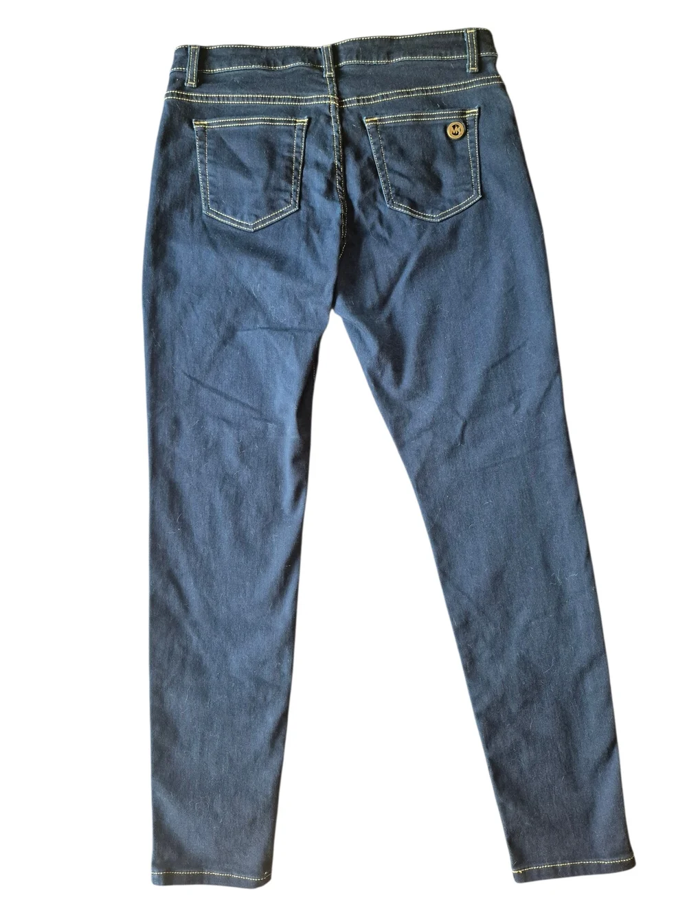 Michael Kors Izzy Skinny Jeans Dark Wash Stretch with Contrast Stitching